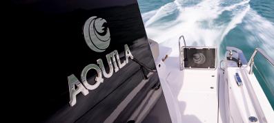 Aquila logo on model