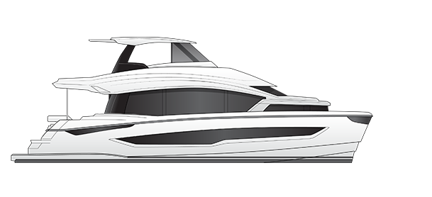54 yacht rendering side profile view