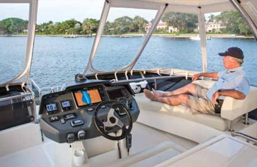 Owner Jerry Blakeley relaxing on his Aquila