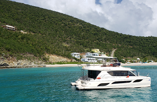 An Aquila power catamaran in the British Virgin Islands