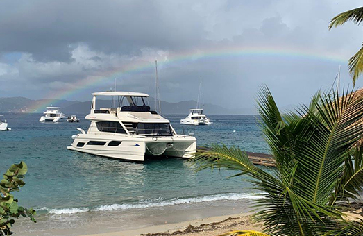 An Aquila power catamaran in the British Virgin Islands