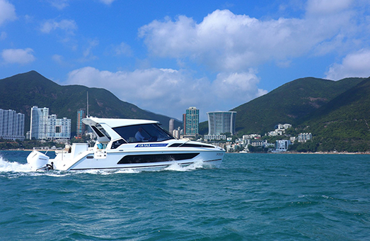 An Aquila 36 power catamaran in Hong Kong