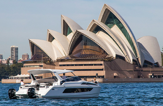 An Aquila 36 power catamaran in Sydney Australia