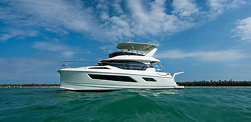 Aquila 44 Power Catamaran viewed from in the water