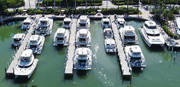Arial view of Aquila boats