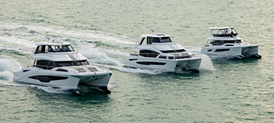 Three Aquila Power Catamarans On The Water