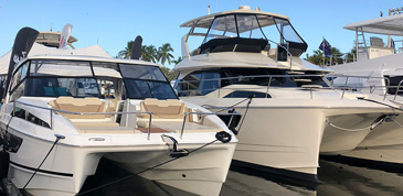 Aquila catamarans on display at the Fort Lauderdale International Boat Show 2018