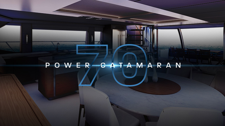 Aquila 70 Power Catamaran salon