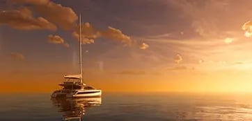 Aquila sail catamaran sunset