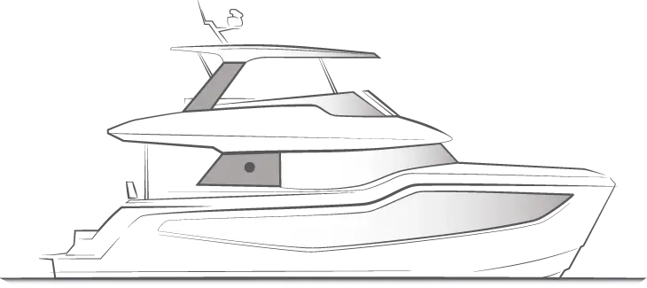 46 yacht  rendering side profile view